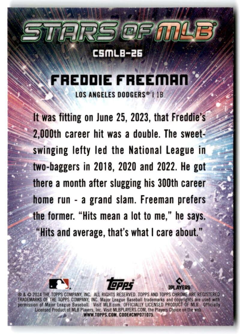 Amazon.com: 2024 Topps Stars of MLB Chrome #CSMLB-26 FREDDIE